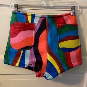 colorful high waisted short shorts